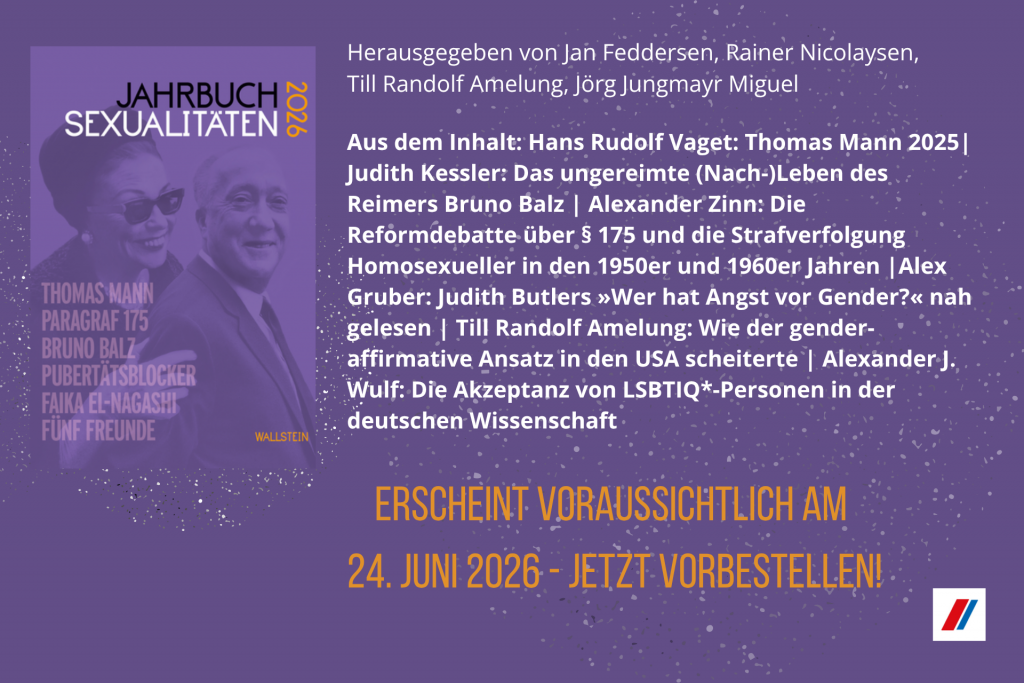 Werbegrafik Ankündigung Jahrbuch Sexualitäten 2026